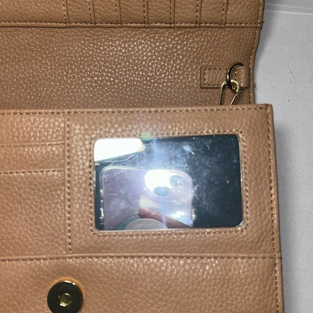 Steve Madden Purse Tan Quilted Women's cross body Bag gold chain strap